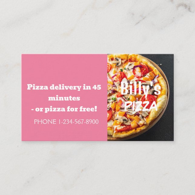 Pizza Delivery Discount Sale Offer Business Card (Front)