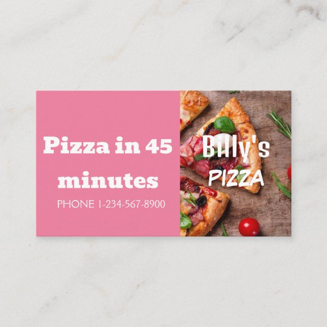 Pizza Delivery Discount Sale Offer Business Card (Front)