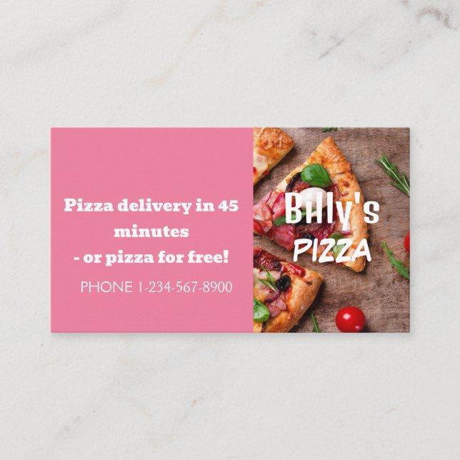 Pizza Delivery Discount Sale Offer Business Card (Front)