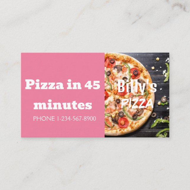 Pizza Delivery Discount Sale Offer Business Card (Front)