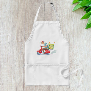 Pizza Delivery Guy on Red Scooter Standard Apron