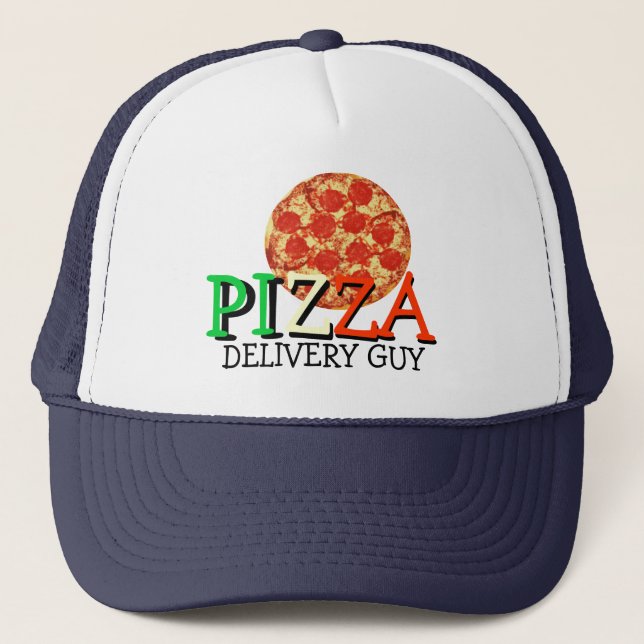 Pizza Delivery Guy Trucker Hat (Front)