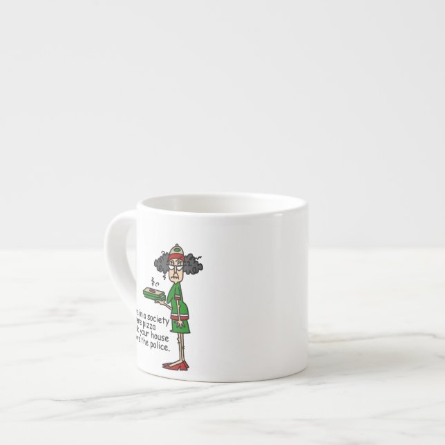 Pizza Delivery Humour Espresso Cup (Front Left)