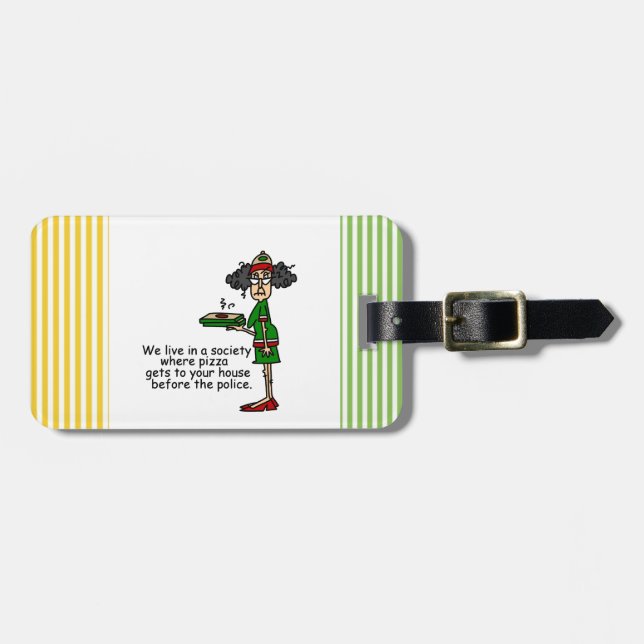 Pizza Delivery Humour Luggage Tag (Front Horizontal)