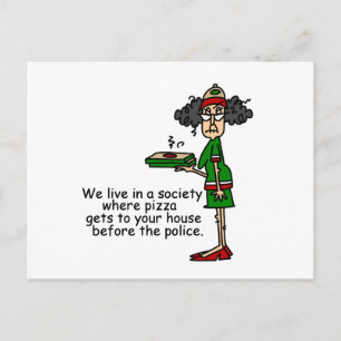 Pizza Delivery Humour Postcard