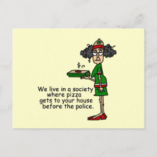 Pizza Delivery Humour Postcard