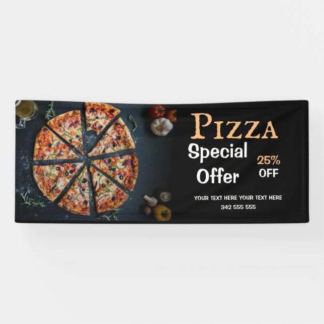 Pizza Delivery Pizza Cafe Pizza Restaurant open Banner (Horizontal)