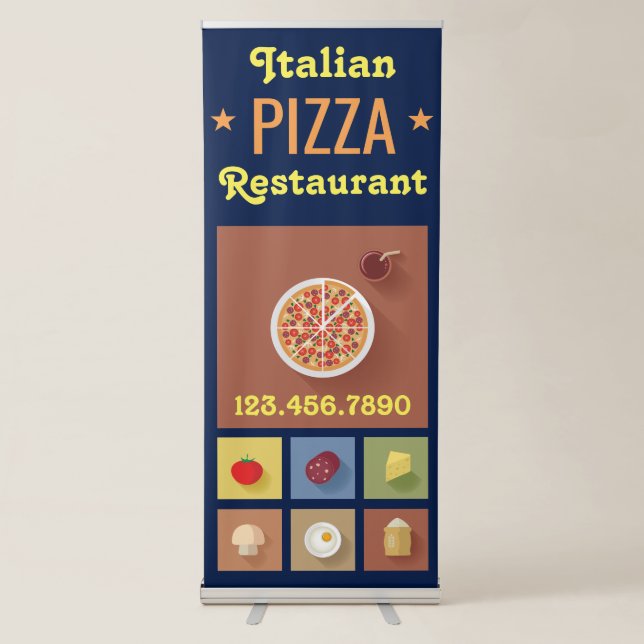 Pizza Delivery | Pizza Cafe | Pizza Restaurant Retractable Banner (Front)