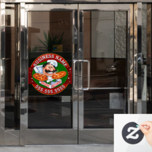 Pizza Delivery Pizzeria Business Customisable Window Cling