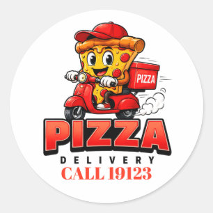 🍕 Pizza Delivery Team Uniform Staff 🚚 Classic Round Sticker