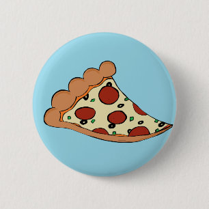 Pizza design 6 cm round badge