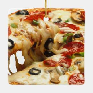 PIZZA DESIGN CERAMIC TREE DECORATION