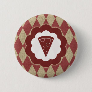 pizza diamonds 6 cm round badge