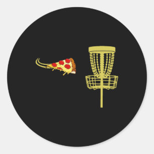 Pizza Disc Golf Frisbee Funny T Shirt Gift For Men Classic Round Sticker