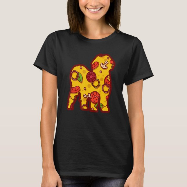 Pizza Dog Funny Pizza Shih Tzu Dog T-Shirt (Front)