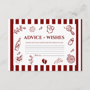 Pizza doodle special Delivery Advice Baby Shower Enclosure Card