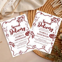 Pizza doodle special Delivery Baby Shower