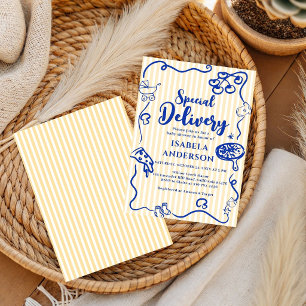 Pizza doodle special Delivery Baby Shower Invitation