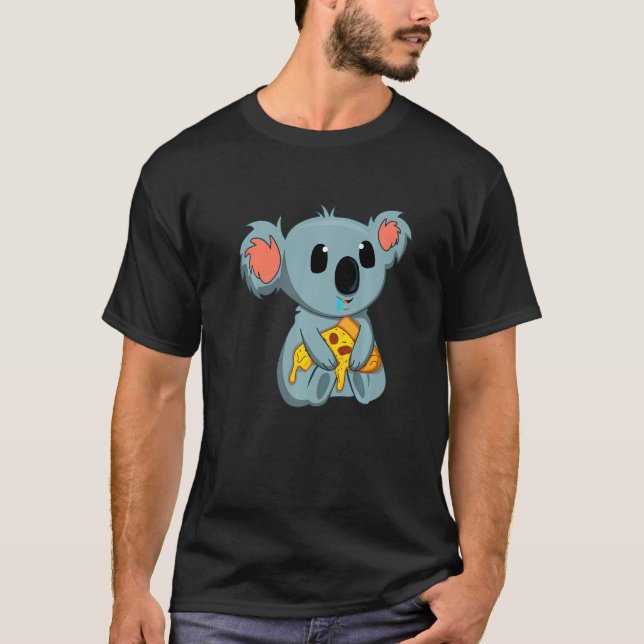 Pizza Eater Koala Animal Koala Bear Italian Food T-Shirt (Front)