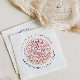 Pizza Event Themed Custom Text    Napkin