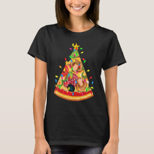 Pizza Fast Food Xmas Lighting Pizza Christmas Tre T-Shirt