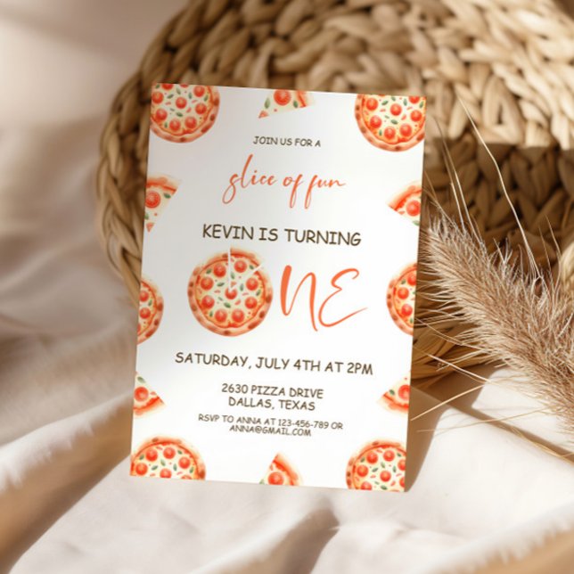 Pizza First Birthday Invite, Pizza 1st Birthday  Invitation (Creator Uploaded)