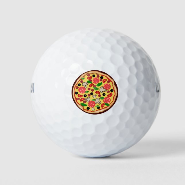Pizza Food Clipart Icon Pepperoni Cheese Golf Balls (Front)
