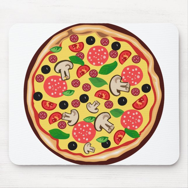 Pizza Food Clipart Icon Pepperoni Cheese Mouse Mat (Front)