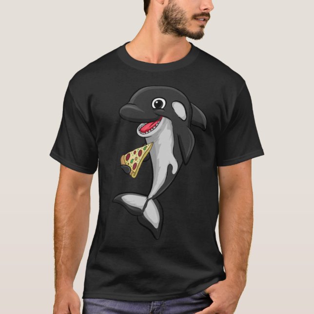 Pizza Food Love Killer Whale Orca  Animal Womens T-Shirt (Front)