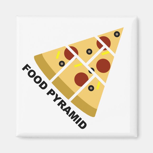 Pizza Food Pyramid Funny Fridge Magnet (Front)