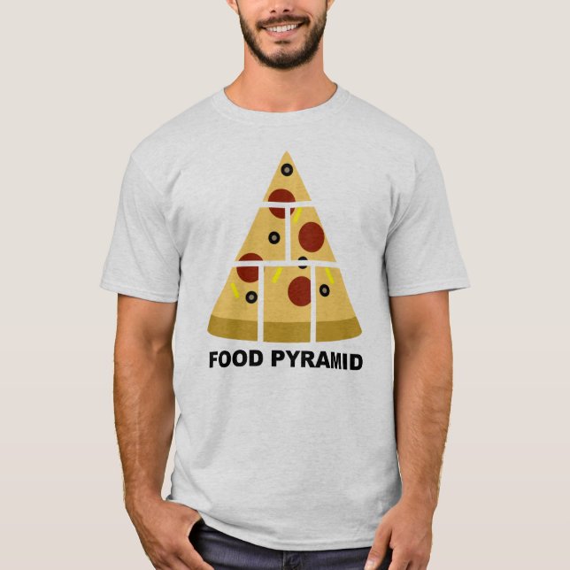 Pizza Food Pyramid Funny T-Shirt (Front)