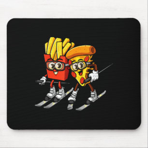 Pizza french fries ski funny skiier fast food mouse mat