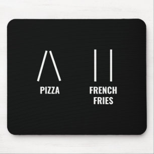 Pizza French Fries Skiing Quote Funny Skier Ski In Mouse Mat