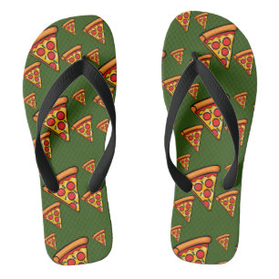 Pizza Friday Design - Adult Flip Flops, Wide Strap Flip Flops