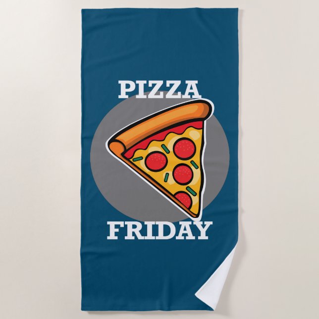 Pizza Friday Design - Beach Towel (Front)