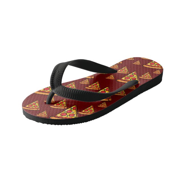 Pizza Friday Design - Kids Flip Flops (Angled)