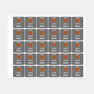 Pizza Friday Design - Small Square Clothing Label 