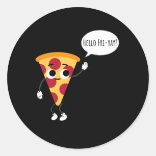 Pizza Friday Pizza Parlour Shop Classic Round Sticker