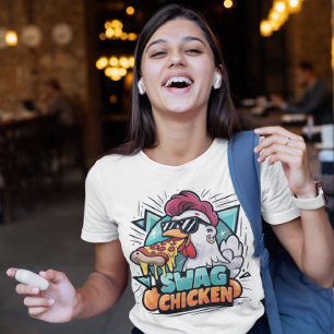 Pizza-Fuelled Chicken With Cool Shades T-Shirt
