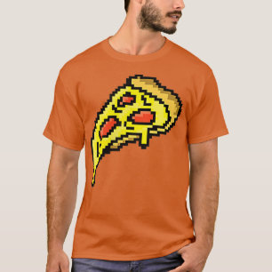 Pizza Funny Fast Food Pixel Art Video Gamer Gaming T-Shirt
