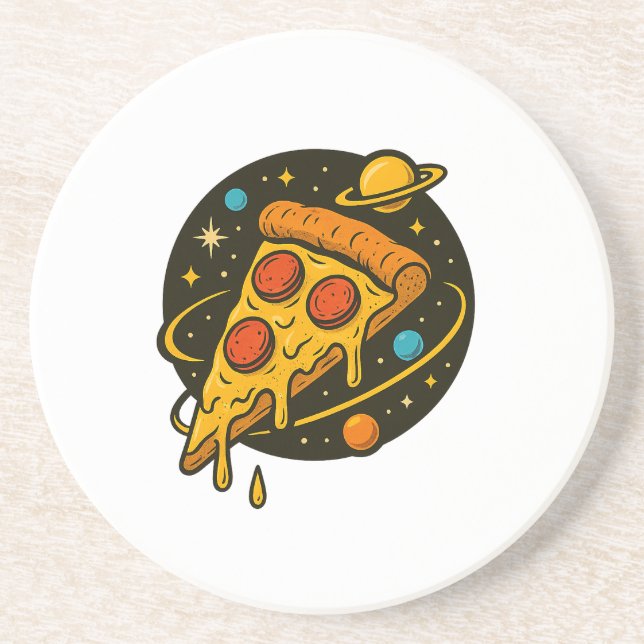 Pizza Galaxy – Cosmic Slice of Flavour Coaster (Front)