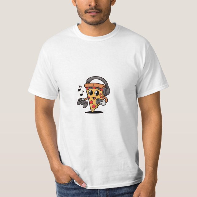 Pizza Gaming T-Shirt – Fun Design for Gamers  (Front)