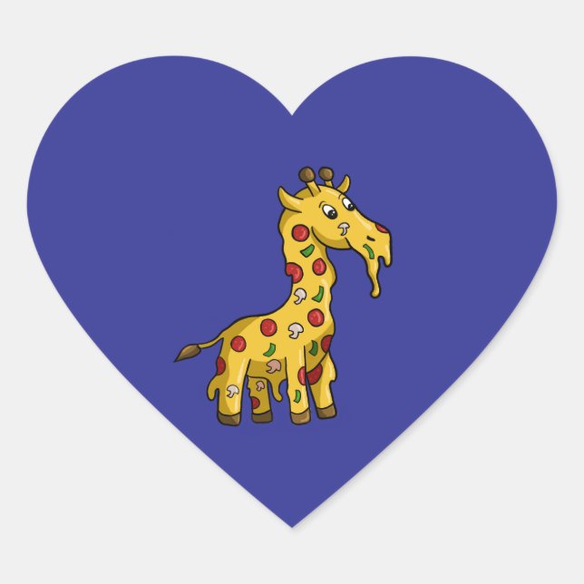 pizza giraffe heart sticker (Front)