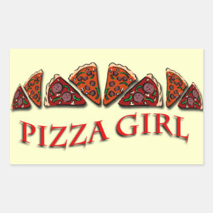 Pizza Girl Rectangular Sticker
