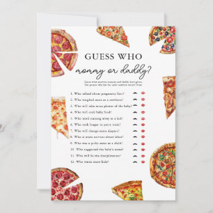 Pizza Guess Who Baby Shower Game Card