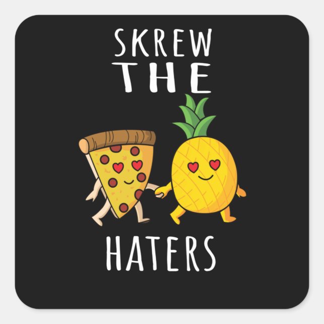 Pizza Hawaii Pineapple Pizza Food Square Sticker (Front)
