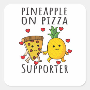 Pizza Hawaii Pineapple Pizza Food Square Sticker