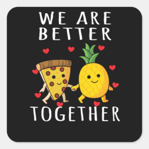 Pizza Hawaii Pineapple Pizza Food Square Sticker