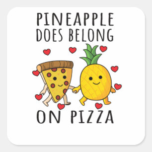 Pizza Hawaii Pineapple Pizza Food Square Sticker