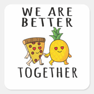 Pizza Hawaii Pineapple Pizza Food Square Sticker
